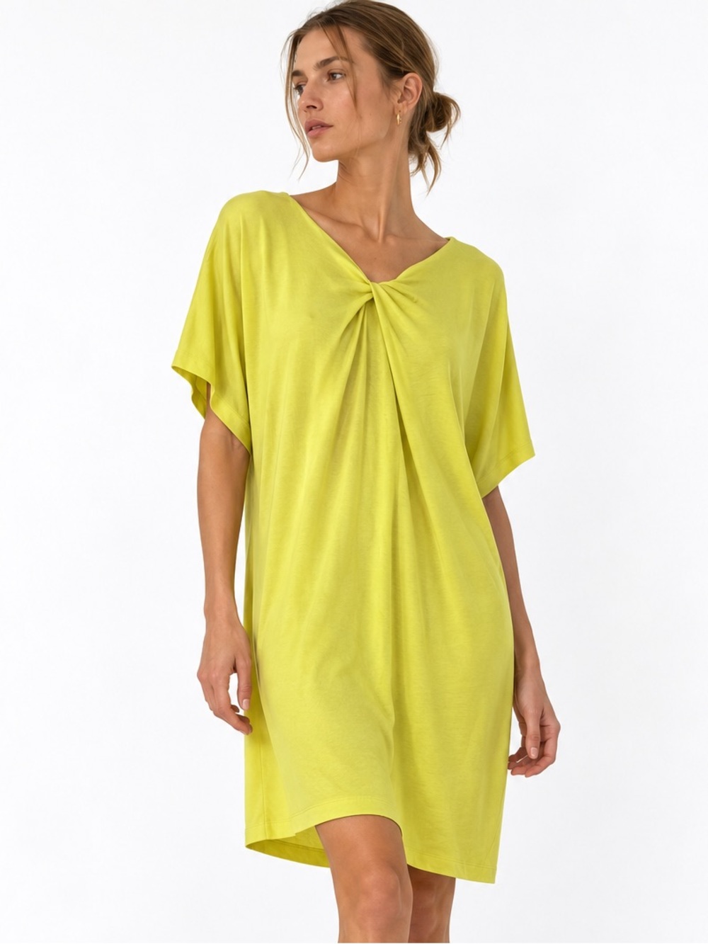 COS Yellow Twist-Front Minimalist Dress